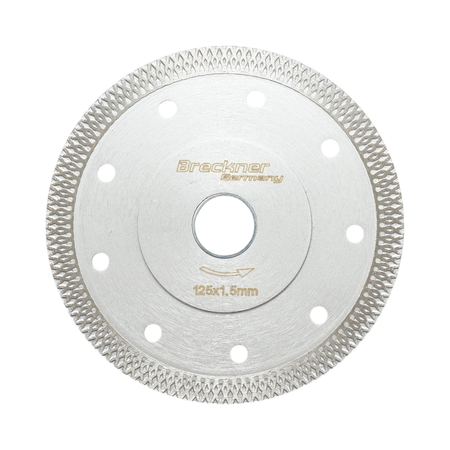 Scule, unelte - Disc diamantat turbo continuu 125x1.5x22.23mm, taiere umeda/uscata pentru ceramica dura, gresie, faianta Breckner Germany