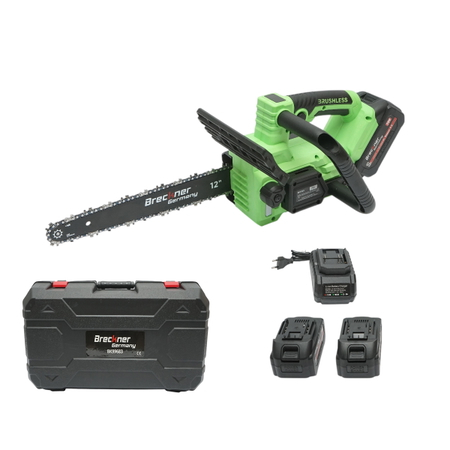Accesorii - Drujba electrica profesionala cu 2 acumulatori 20V, 4Ah Li-ion, motor brushless, display digital LED, lama 12 inch (300mm) Breckner Germany