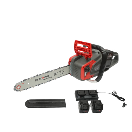 Accesorii - Drujba electrica profesionala cu 2 acumulatori 40V, 4Ah Li-ion, 1200W, motor brushless, lama 16 inch (400mm) Breckner Germany