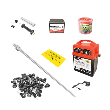 Gard Electric - Kit gard electric 9-12V/220V, 1 Joule, lungime fir 1000m cu baterie uscata (nereincarcabila) 9V/90Ah Breckner Germany