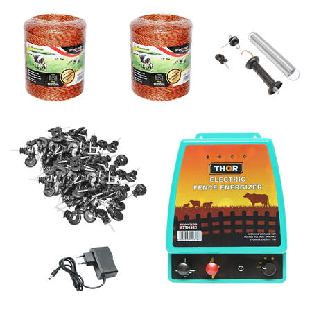 Gard Electric - Kit gard electric complet pentru ursi si mistreti 6 Joule 12V-220V, lungime fir 2000m Breckner Germany