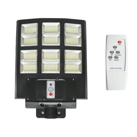 Accesorii - Lampa solara LED 600W cu panou solar 18W, baterie LiFePO4 3.2V/15Ah, 6500K, 2090lm, senzor de miscare, telecomanda IP65 Breckner Germany