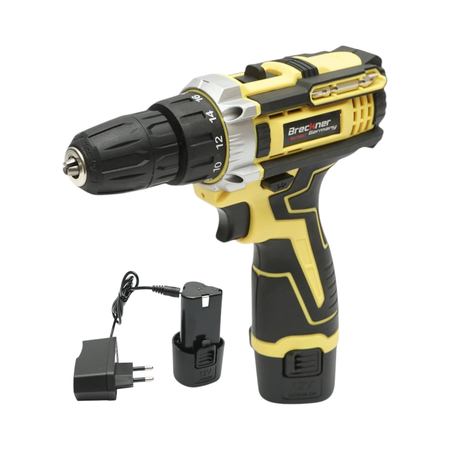Accesorii - Masina de insurubat si gaurit cu 2 baterii litiu 12V/1.5Ah, cuplu 25Nm, mandrina 10mm, 2 trepte turatie 0-1350rpm Breckner Germany