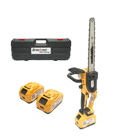 Scule, unelte - Drujba electrica 1060W cu 2 acumulatori 21V, 6Ah Li-ion, motor brushless, lama 12 inch (300mm) Breckner Germany
