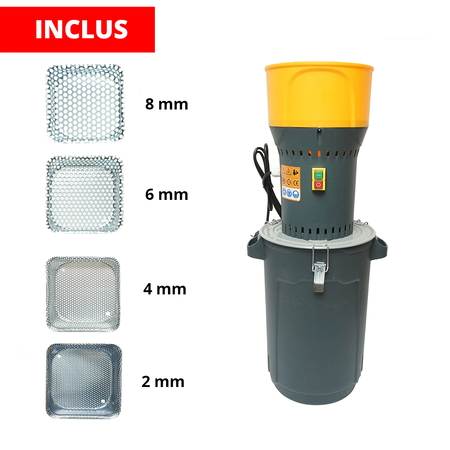 Accesorii - Moara cereale electrica 1 KW, 220V, rezervor 25L, 19000 r/min, capacitate 240 Kg/h, 5 site incluse