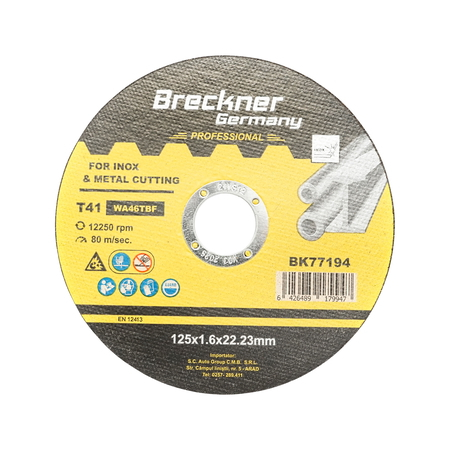 Accesorii - Panza disc flex pentru taiat si polizat inox T41 125x1.6x22mm Breckner Germany







