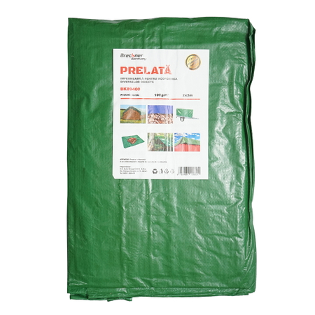 Scule, unelte - Prelata cu ochiuri de prindere 100g/m2 verde 2x3m Breckner Germany