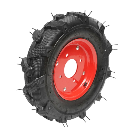 Anvelope - Roata completa 400/8 R1 4PR crampon cu janta rosie