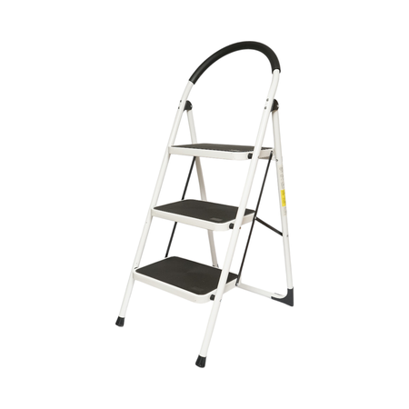 Accesorii - Scara metalica pliabila, 3 trepte cauciuc antiderapant, inaltime 127cm, sarcina maxima 150Kg Crownman