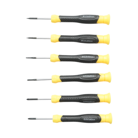 Accesorii - Set 6 surubelnite de precizie drepte si in cruce cu varf magnetic profesionale Cr-V Crownman