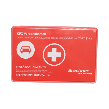 Chit siguranta auto - Trusa sanitara auto de prim ajutor (Data expirarii produselor sterile 28 aprilie 2030)