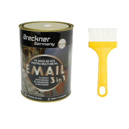  Vopsele - Vopsea alb 10 2000g email anticoroziva 3 in 1 pentru metal, direct pe rugina, pe baza de apa