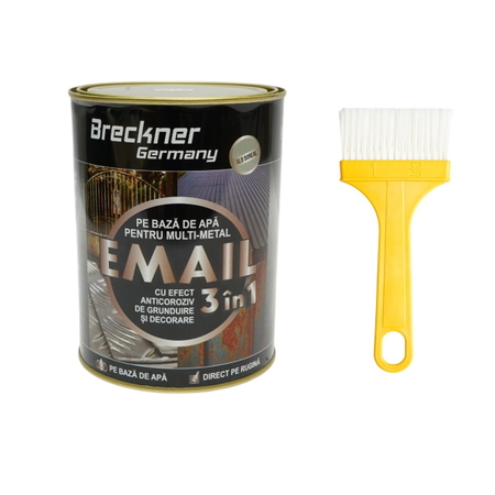  Vopsele - Vopsea alb boreal 2000g email anticoroziva 3 in 1 pentru metal, direct pe rugina, pe baza de apa