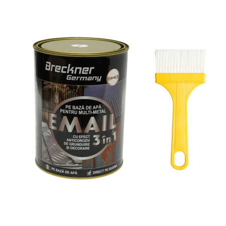  Vopsele - Vopsea  alb mat 2000g email anticoroziva 3 in 1 pentru metal, direct pe rugina, pe baza de apa