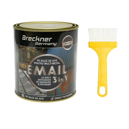 Accesorii - Vopsea gri antracit RAL 7016 750g  email anticoroziva 3 in 1 pentru metal, direct pe rugina, pe baza de apa
