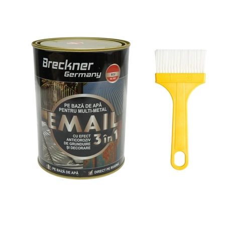  Vopsele - Vopsea rosu RAL 2002 2000g email anticoroziva 3 in 1 pentru metal, direct pe rugina, pe baza de apa