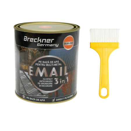  Vopsele - Vopsea galben sport 750g email anticoroziva 3 in 1 pentru metal, direct pe rugina, pe baza de apa