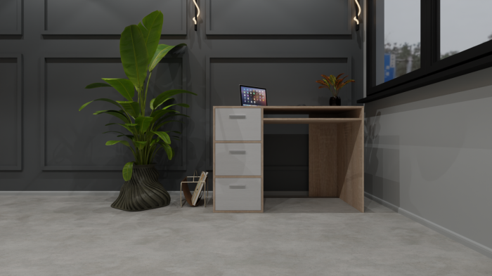 Birou Calculator, Sonoma/ Alb, grosime 1.6 cm, 85x120x60 cm [5]