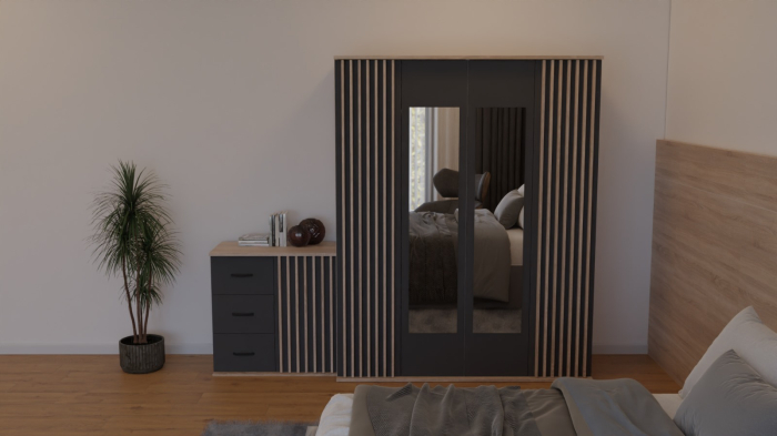 Dormitor Dallas Cu Pat Nobless Tapitat Gri [3]