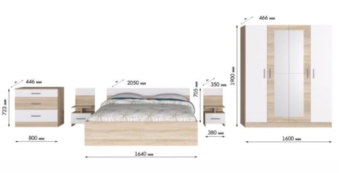 Dormitor Lesi Sonoma&Alb [3]
