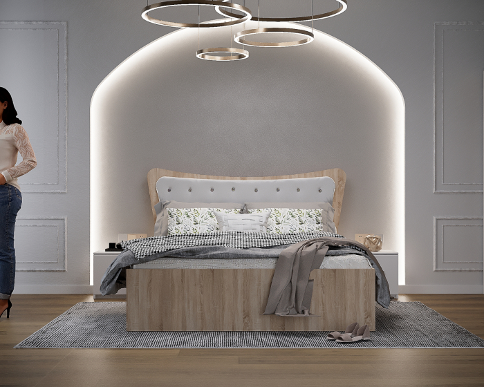 Dormitor Vista Tapitat Alb&Sonoma Dressing 3 usi 250x200 [2]