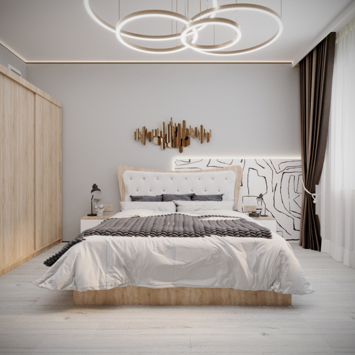 Dormitor Vista Tapitat Sonoma&Alb 2 usi [3]