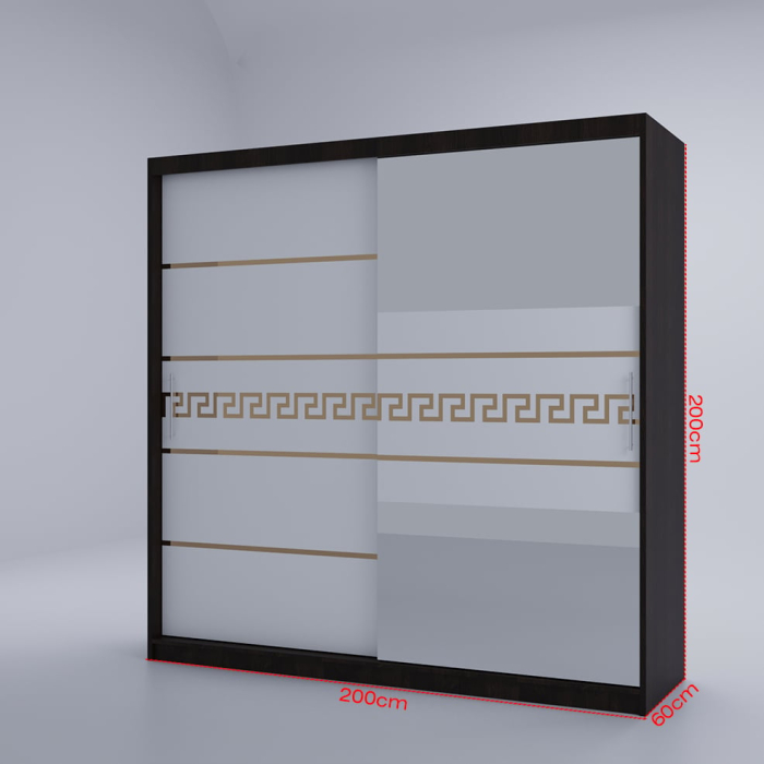 Dulap Venus Gold cu Oglinda Wenge&Alb 200*200 [5]