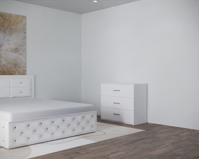 Set Pat Nemira New Alb cu Noptiere Si Comoda [3]