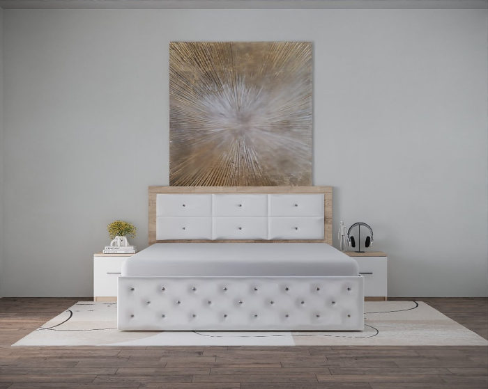 Set Pat Nemira New Sonoma&Alb cu Noptiere [5]