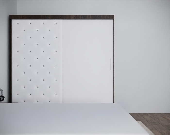 Set Pat Nemira New Tapitat cu Noptiere si Dressing Wenge&Alb [5]