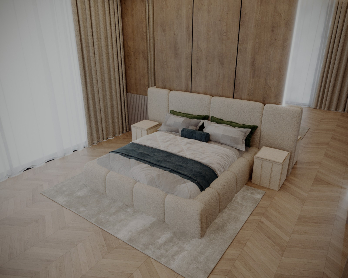 SET Pat ROYAL  cu 2 noptiere tapitate, calitate superioara ✔ [3]