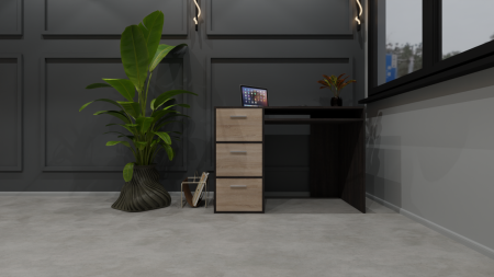 Birou Calculator, Ideal Mobila, Sonoma/ Wenge, 85x120x60 cm [4]