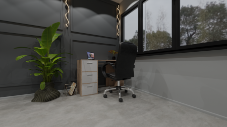 Birou Calculator, Sonoma/ Alb, grosime 1.6 cm, 85x120x60 cm [2]