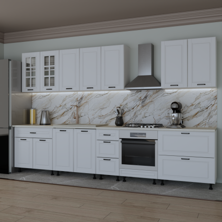 Bucatarie Alpha 3.4 m, MDF, Alb [1]