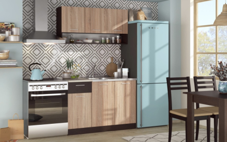 Seturi Mobila Bucatarie - Bucatarie Carla Sonoma&Wenge 1.2m