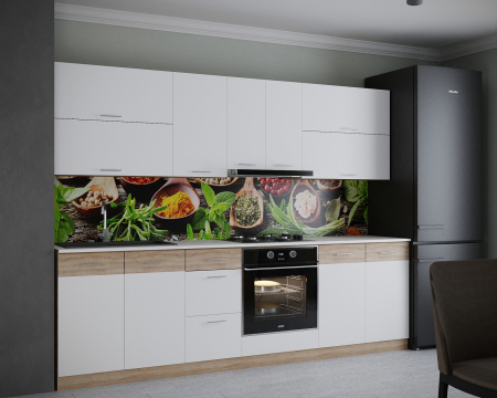 Bucatarie Gamma 2.6m Alb&Sonoma [1]