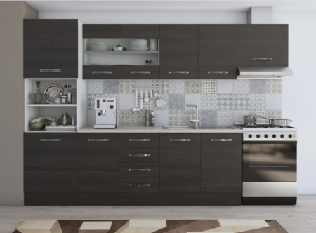 Mobila Bucatarie - Bucatarie Karina 2.8m Alb&Wenge