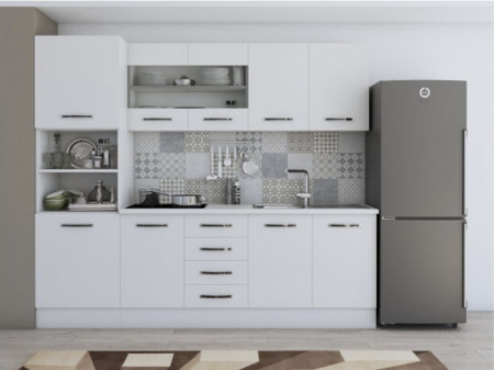 Seturi Mobila Bucatarie - Bucatarie Karina  Alb 2.2m