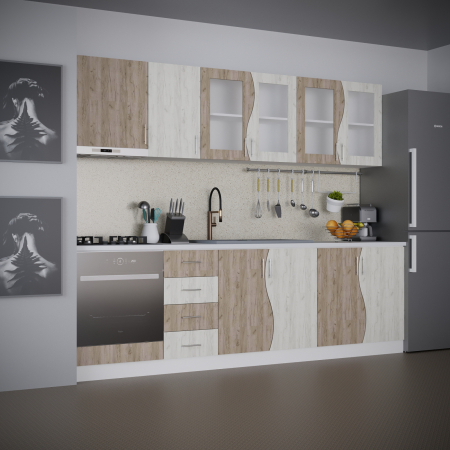 Bucatarie Lorena New 2,6 m Stejar K001&K002 [1]