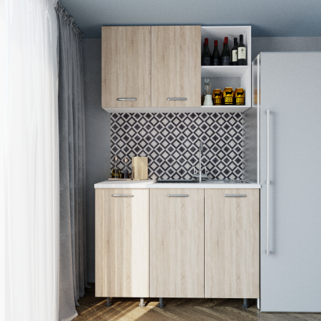 Bucatarie Lory 1.2m  Sonoma&Alb [1]