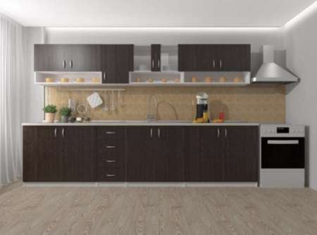 Seturi Mobila Bucatarie - Bucatarie Nataly 2.8 m alb&wenge