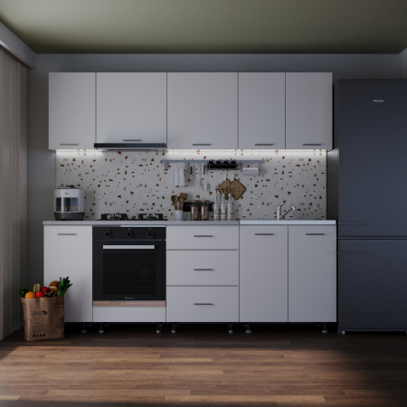 Mobila Bucatarie - Bucatarie Sena 2.4 m Alb