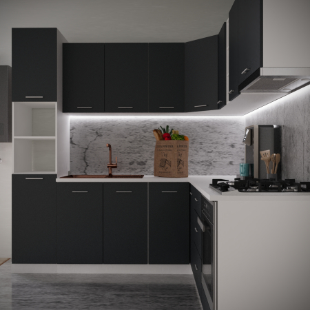 Bucatarie Sena Colt  2.2m x 2.2 m Antracit [2]