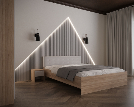 Dormitor Adria Tapitat 3 Usi Sonoma&Alb [1]