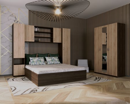 Seturi Dormitor - Dormitor Iustin Wenge&Sonoma