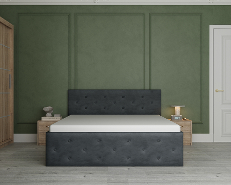 Dormitor Loki Tapitat cu Oglinda Sonoma&Gri [2]