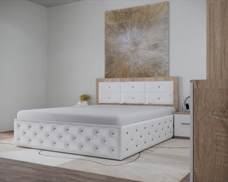 Dormitor Nemira New Sonoma&Alb Tapitat 2 Usi [2]