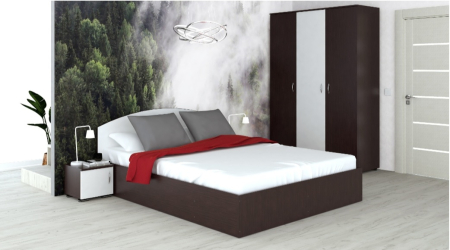 Seturi Dormitor - Dormitor Siesta Wenge&Alb