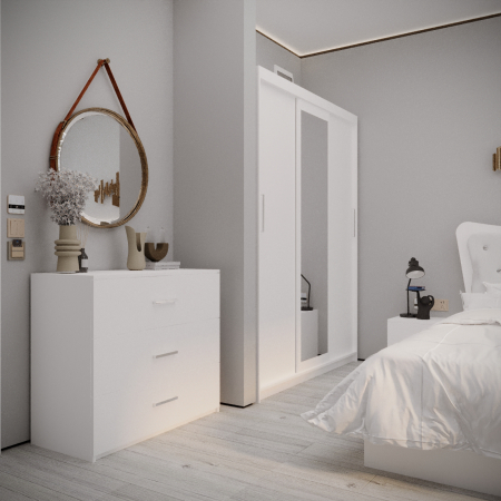 Dormitor Vista Tapitat  Alb 3 usi [3]