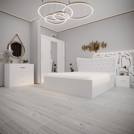 Dormitor Vista Tapitat  Alb 3 usi [1]